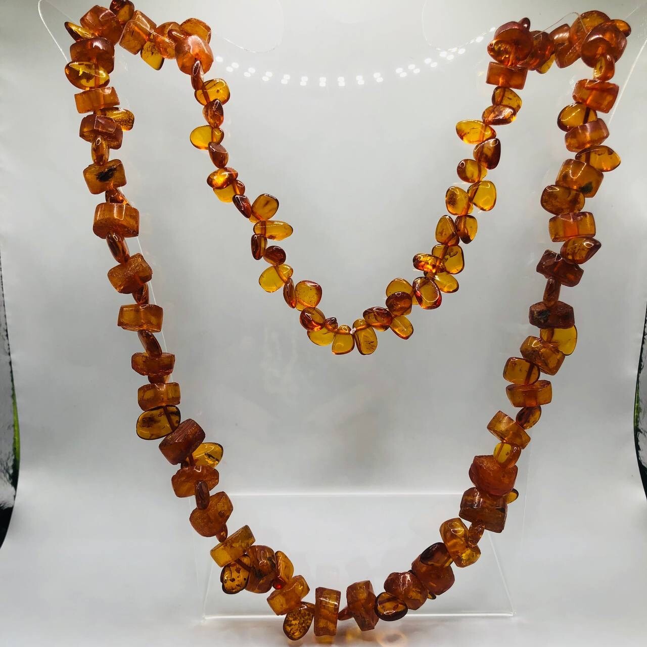 Vintage Soviet Amber Beads Necklace 76 gram