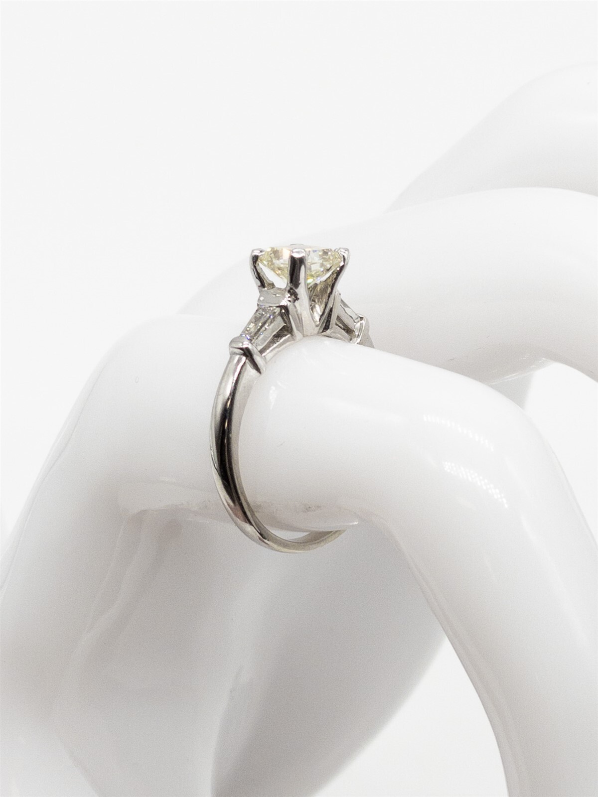 Estate $6000 GIA CERTIFIED Fancy Yellow Cushion Cut Diamond 14k White Gold Ring