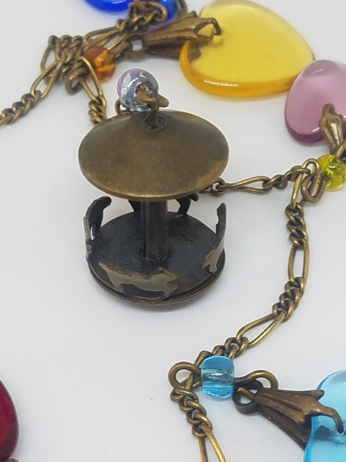 Glass Works Studio Long Multicolor Glass Hearts Charm Necklace