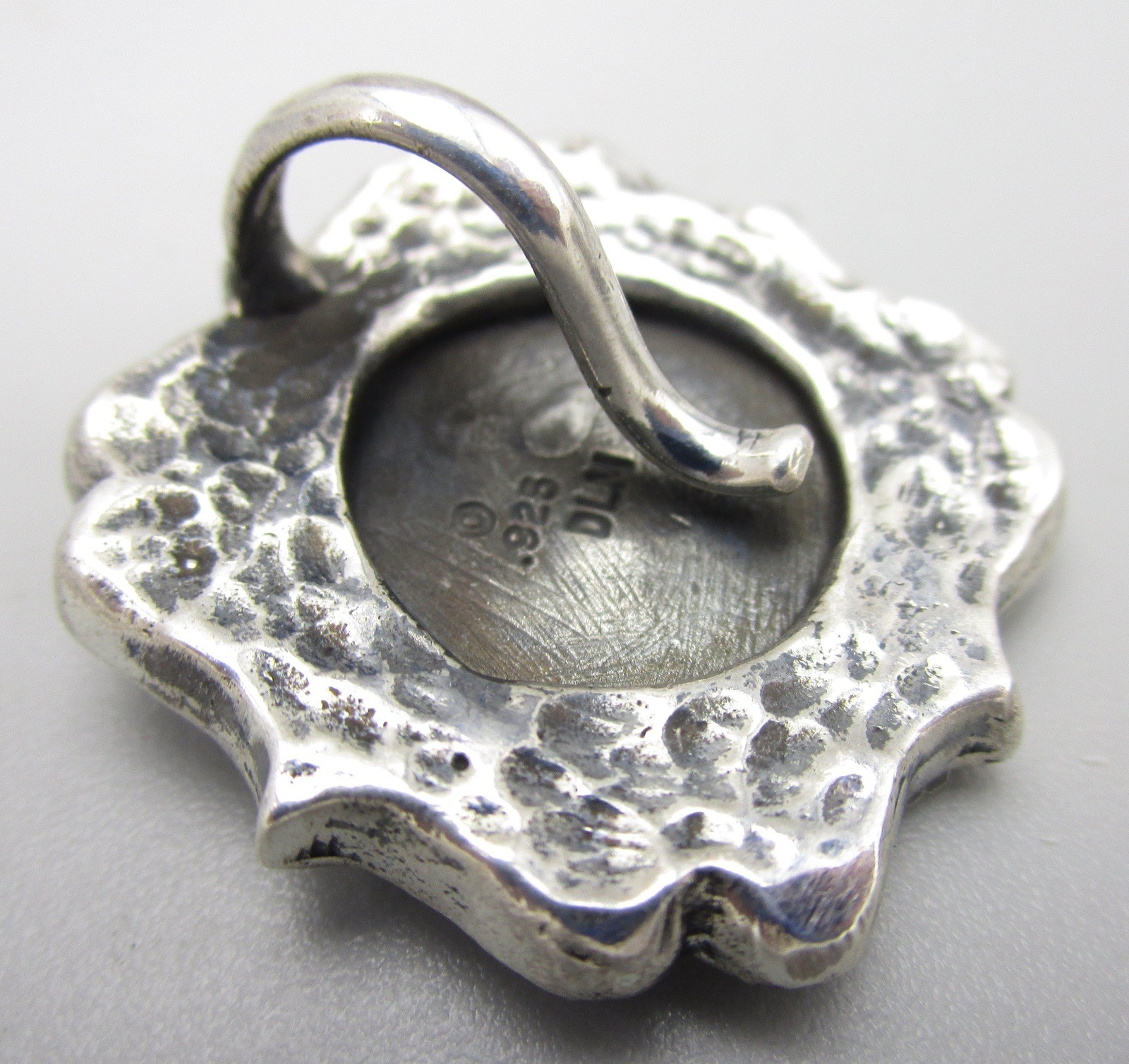 DIAN MALOUF STERLING 1″ MISSION CHURCH PENDANT WITH FANCY BORDER 