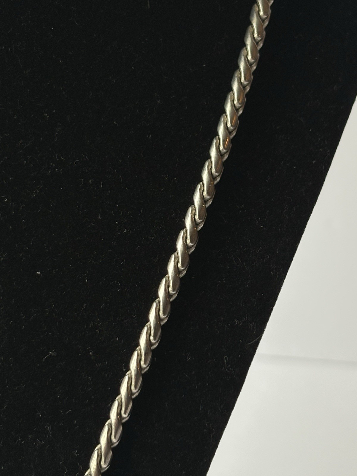 Vintage Thick Sterling Silver Twisted Rope Chain Link Necklace 35 grams 22”