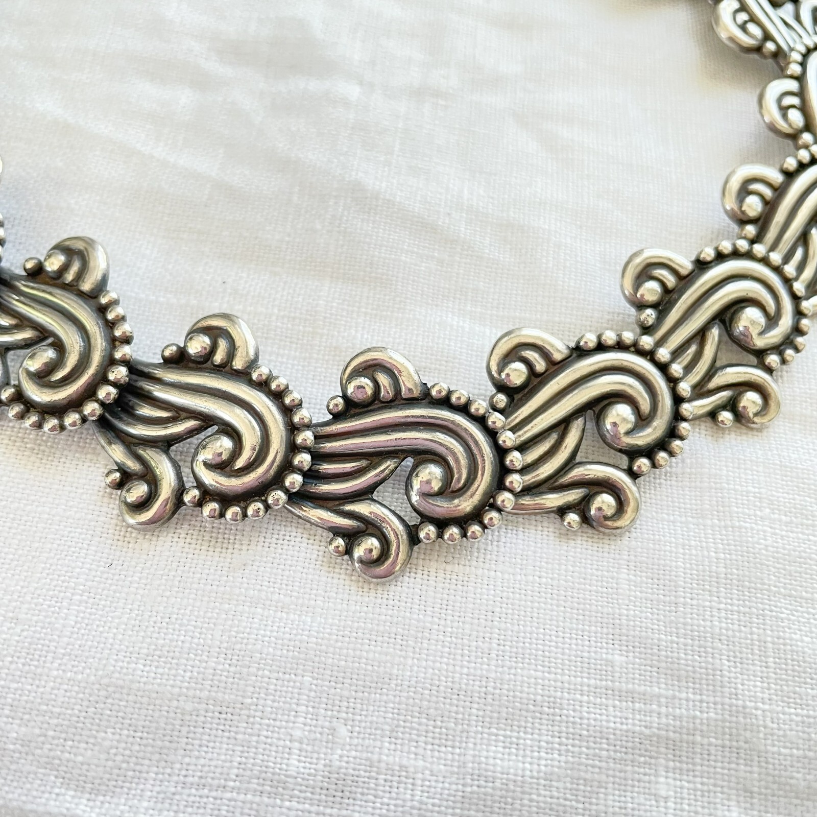 VTG Los Castillo Necklace/Bracelet Set #341, Sterling Taxco Mexico 2 Piece Set