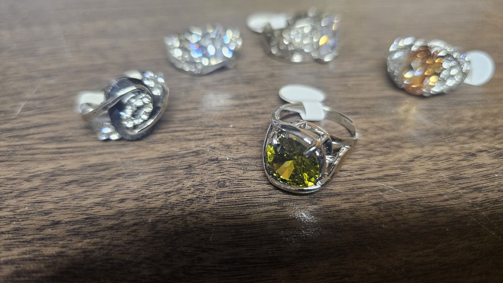 Big Vintage Costume Jewelry Lot 5 RingsDesigner Fashion Size 8 50s 60s 70s 80s