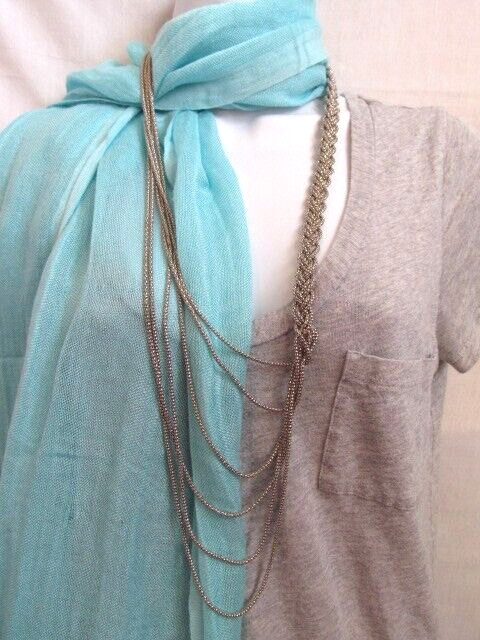 Vintage Popcorn 5 Stand Silver Tone Braided Graduated Layer Chain Necklace