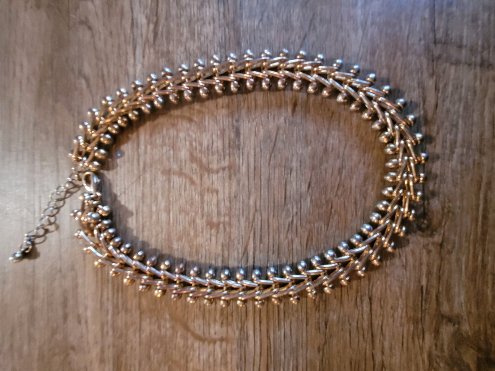 Silvertone Link Chain Articulated Necklace Vintage Costume Jewelry