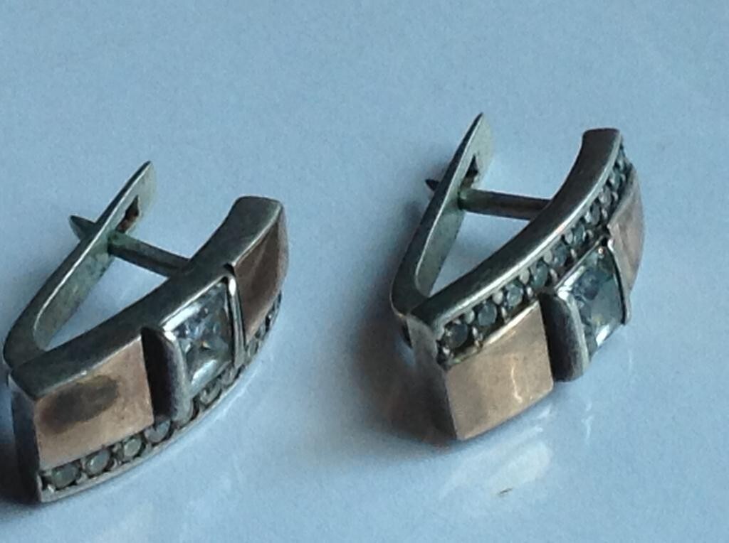 Stylish 925 Silver & 375 Gold Earrings – Elegant Design, 6.60g Unique Jewelry