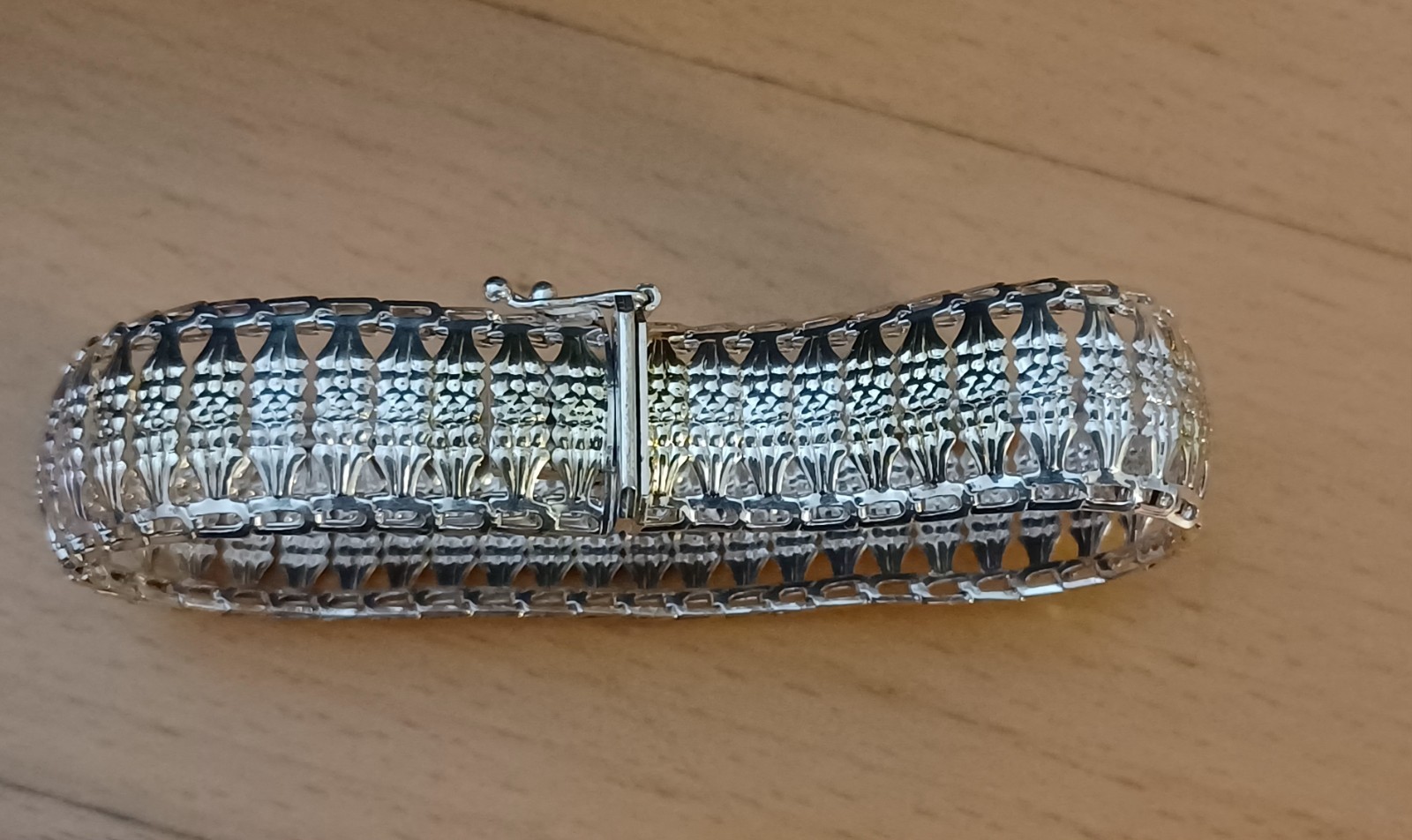 Vintage 11MM Sterling Silver Milor Italy Bar Chain Link Bracelet 7.5 ” – 17.5 Gr