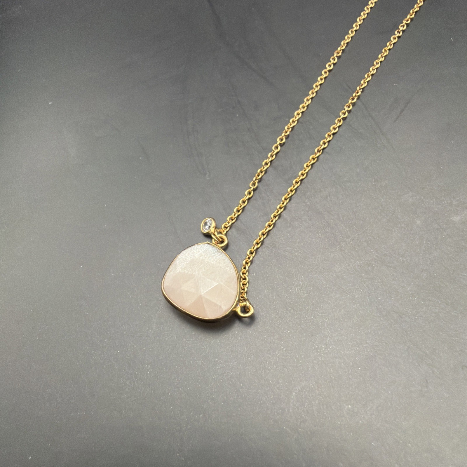 Agatha Paris Gold Tone Necklace With Pinkish Gemstone 15-17”