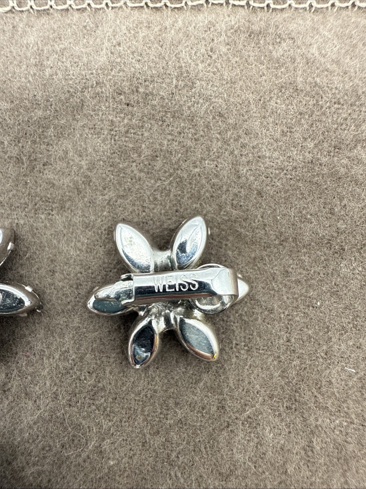Jewelry, Earrings and Brooch Set, Weiss Signed Vintage, blue and clear stones