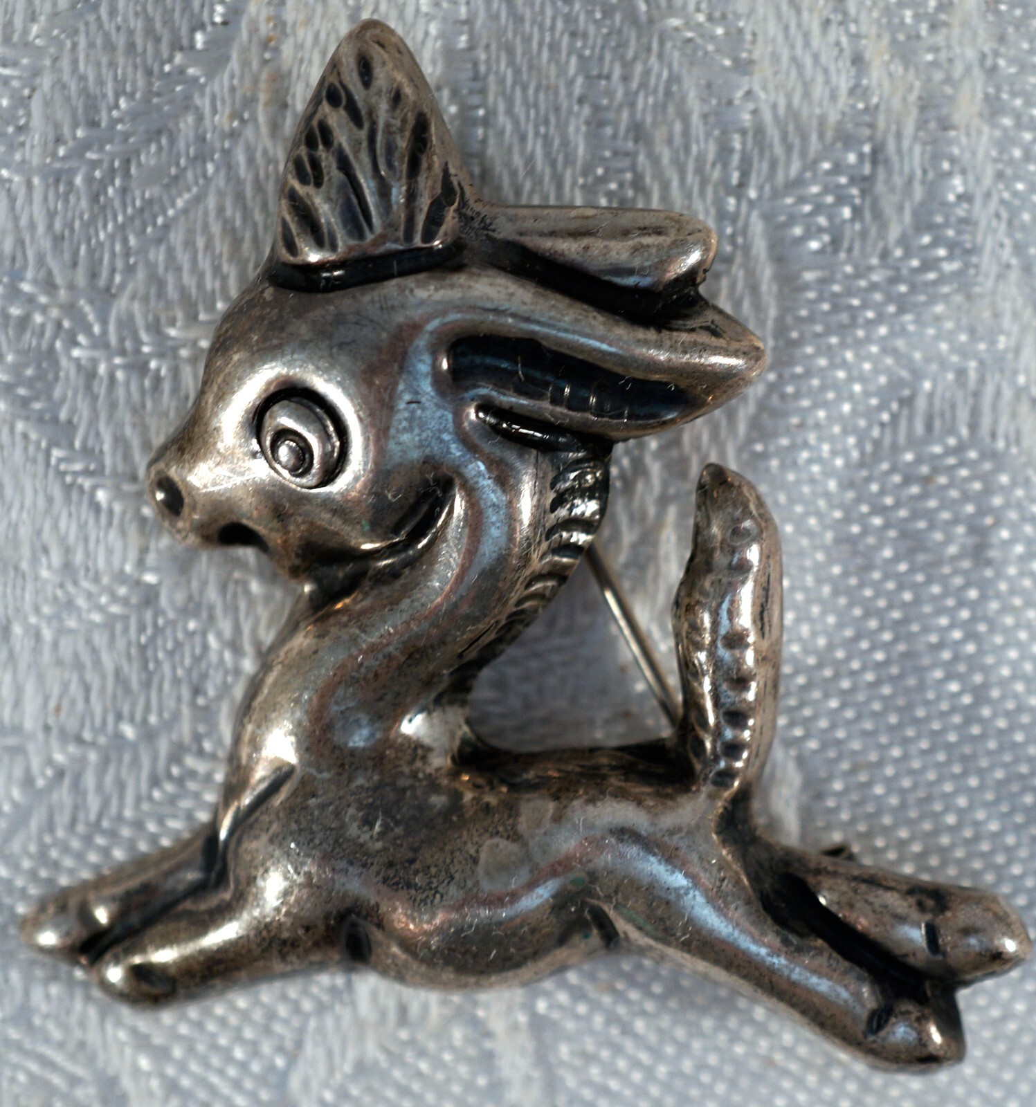 980 Silver Donkey with Birthday Hat Made in Mexico Pin / Brooch