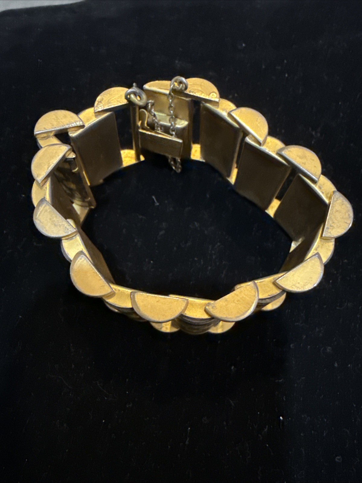Vintage Spanish Damascene Bracelet Floral And Buildings
