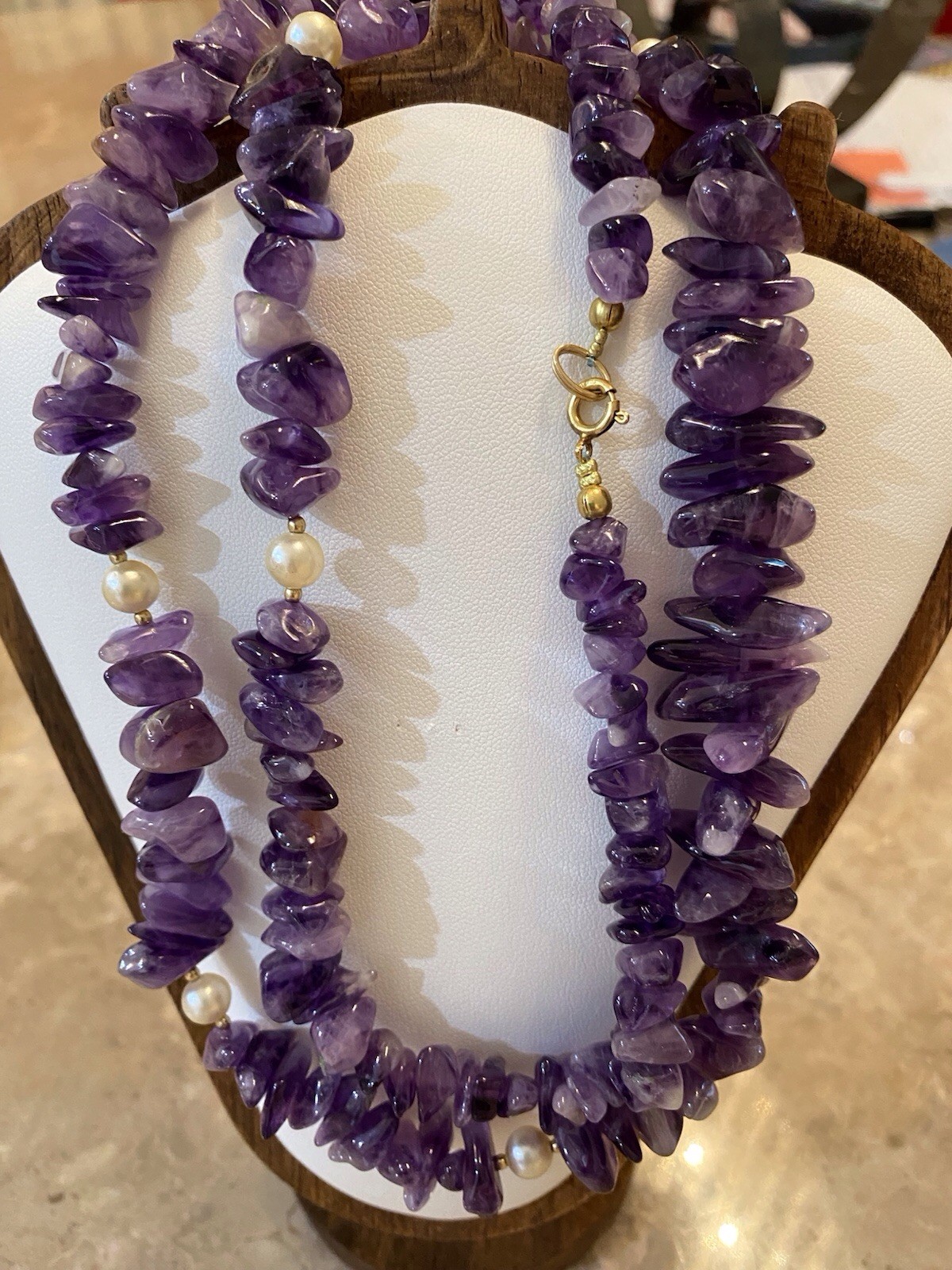 Lot Of 3 Genuine Vintage Amethyst Bead Necklaces