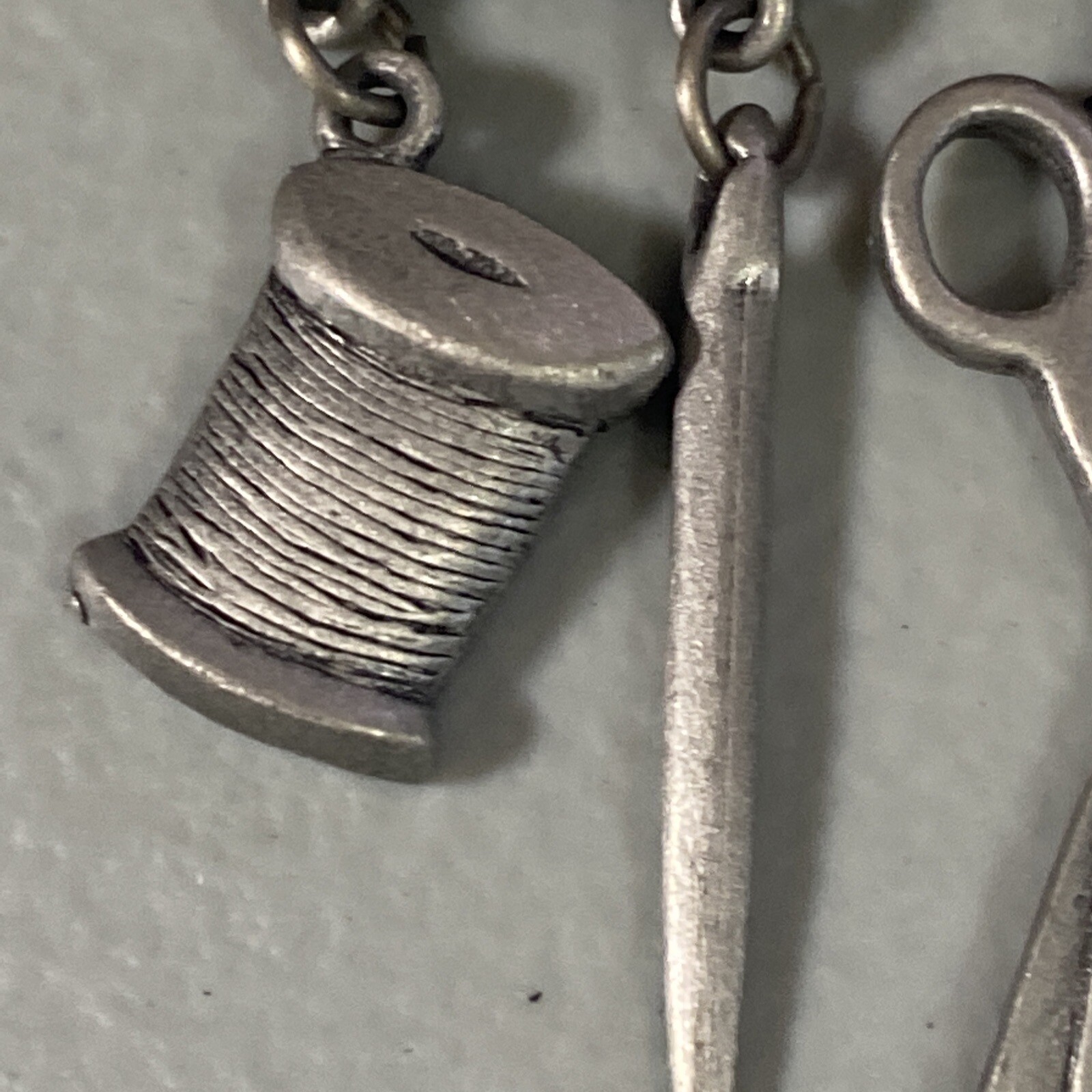 JJ Pin 2″ Crafter Sewer Quilter Measuring Tape Scissors Thimble Button Needle