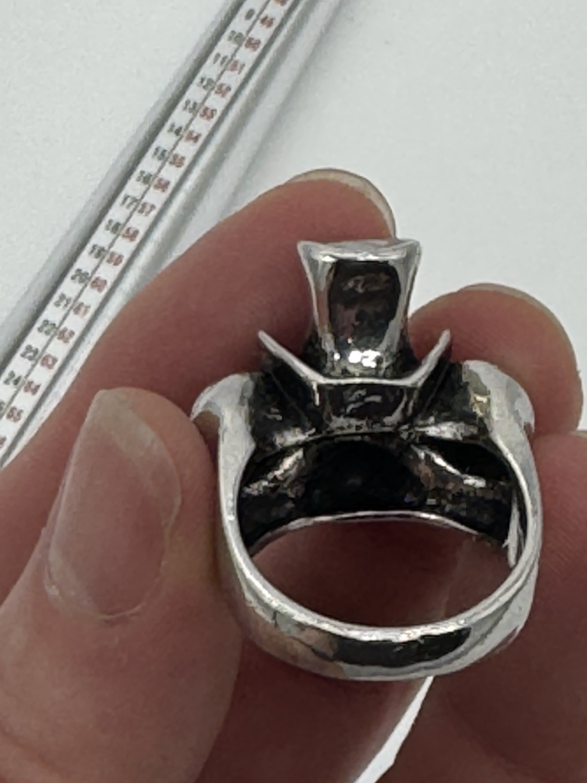 Vintage Funky Sterling Silver Steampunk Frog & Top Hat Ring Size 10-10.25