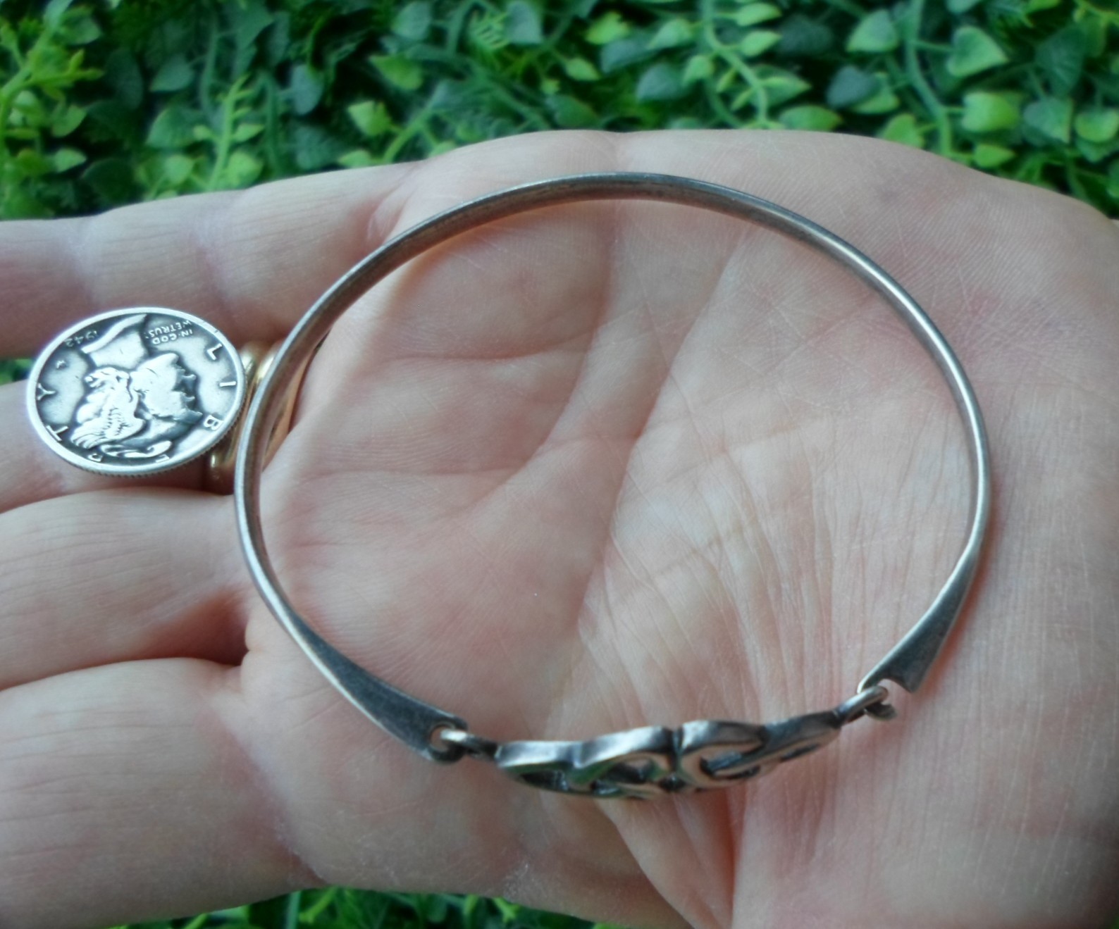 Vintage 1997 – KH – KIT HEATH – Sterling silver – CELTIC KNOT bangle BRACELET