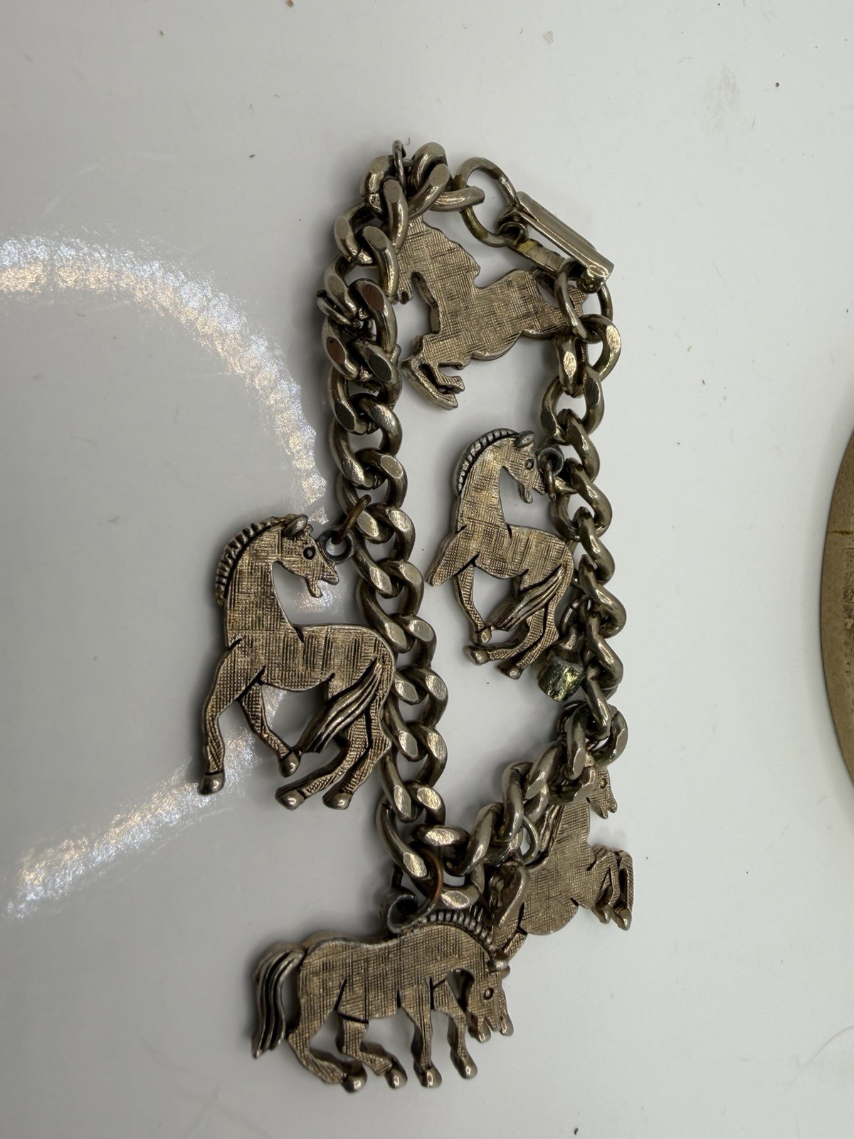 VTG Charm Bracelet Equestrian Lovers Horse One Lame