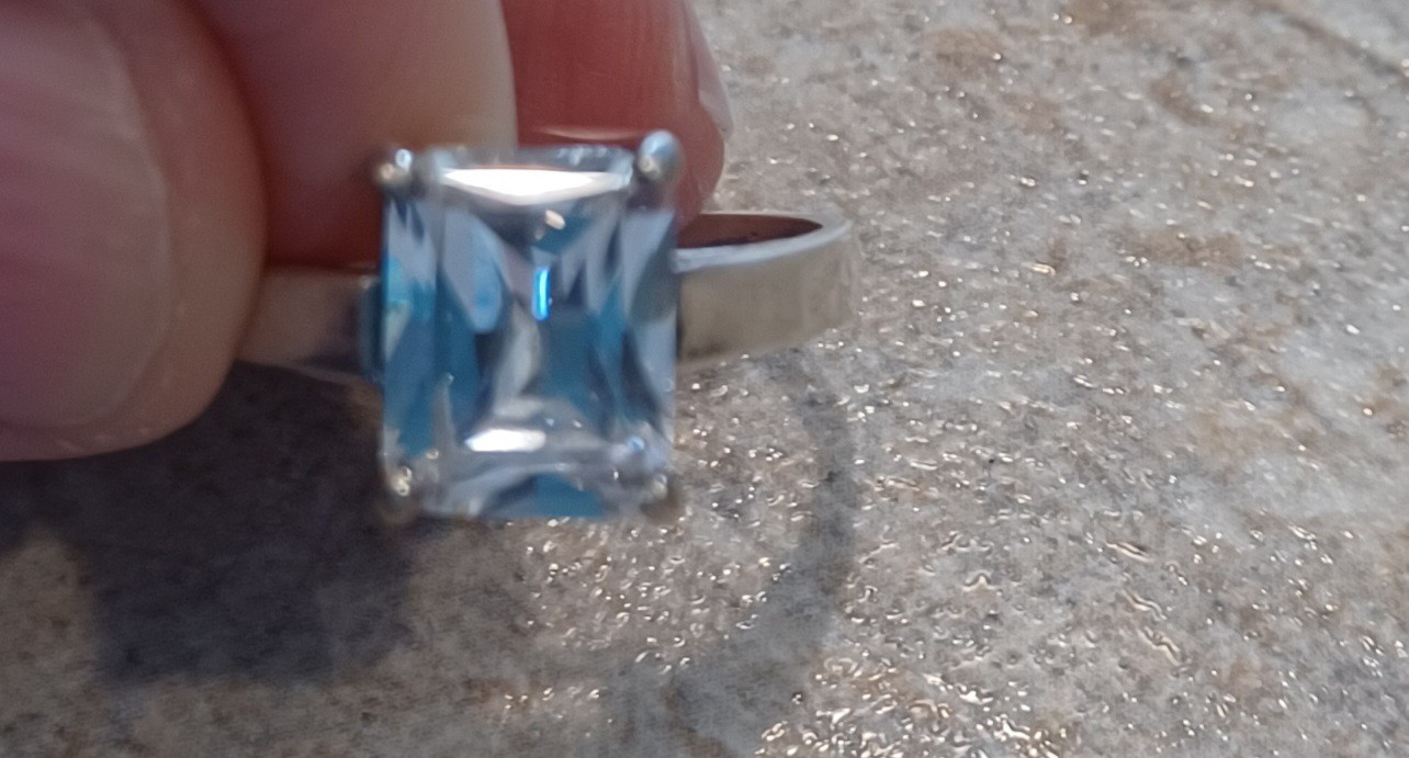 925 STERLING SILVER Ring Cubic Zirconia Stone sz about 7 1/2