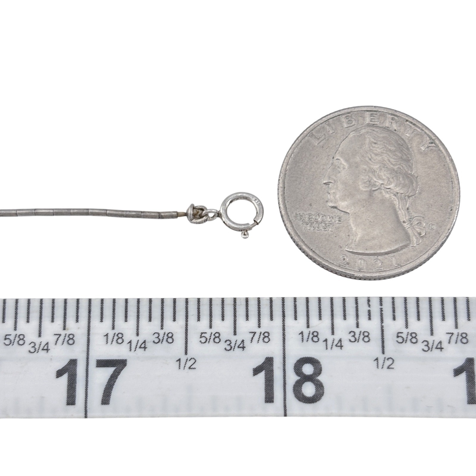 Vintage Sterling 925 Liquid Silver Music Pendant Necklace 17″-18″
