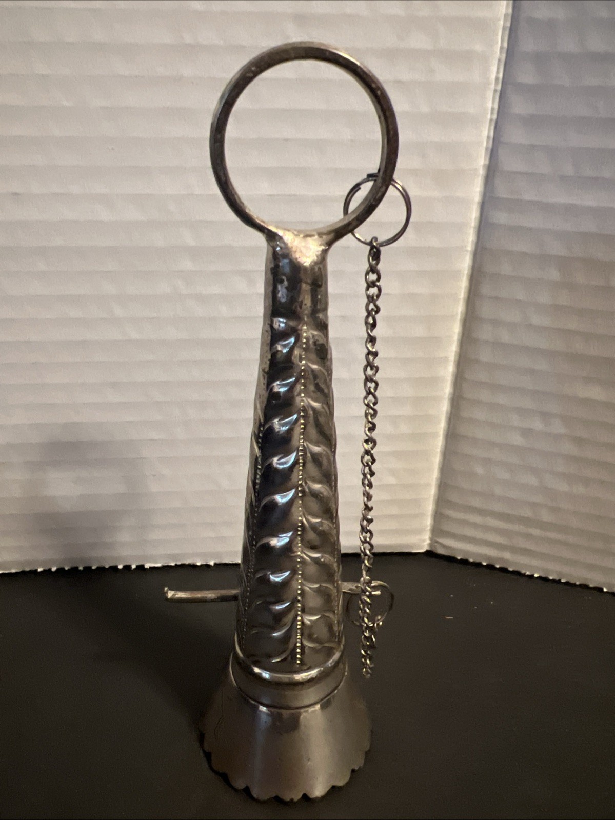 VTG Silver Tone “Tussie Mussie” Posie Flower Holder With Finger Ring