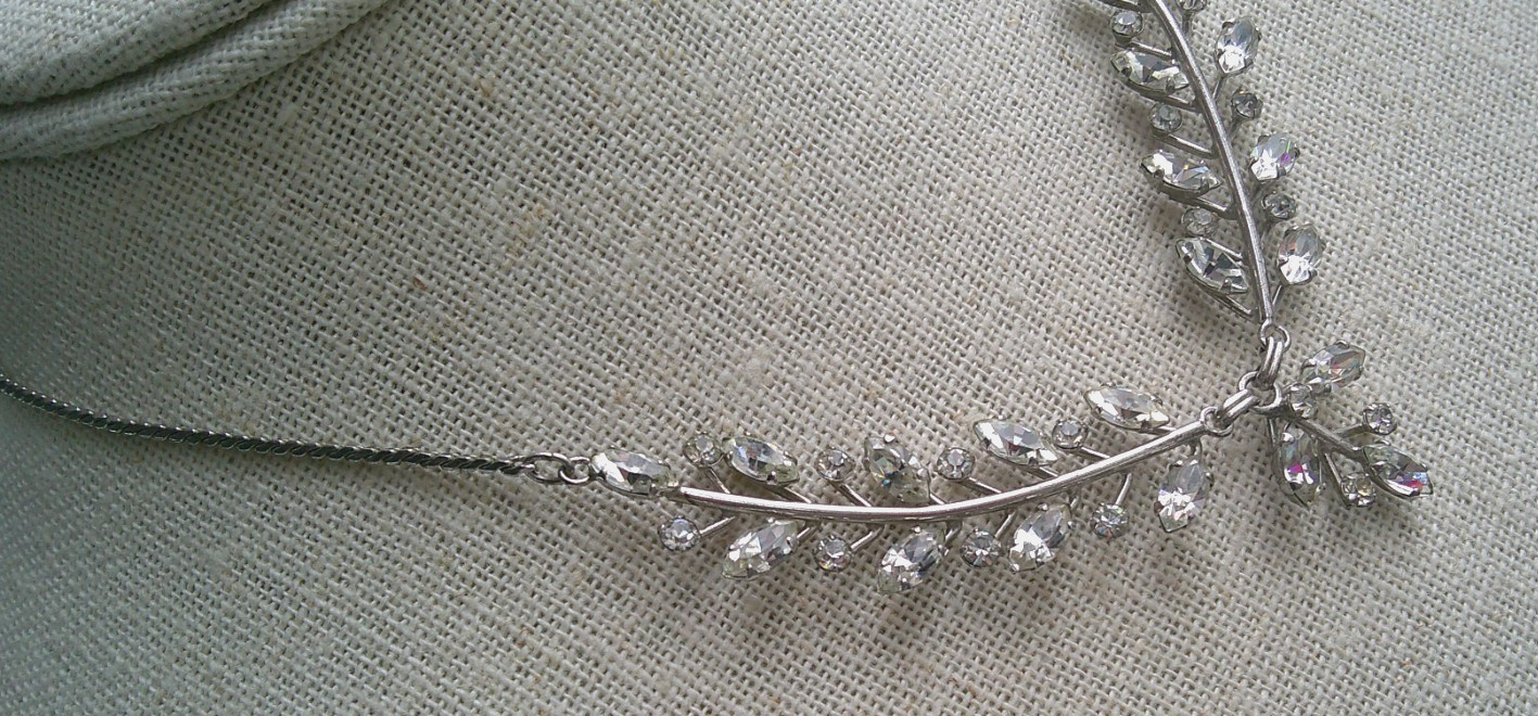 925 Van Dell Crystal Branch/Leaf Necklace