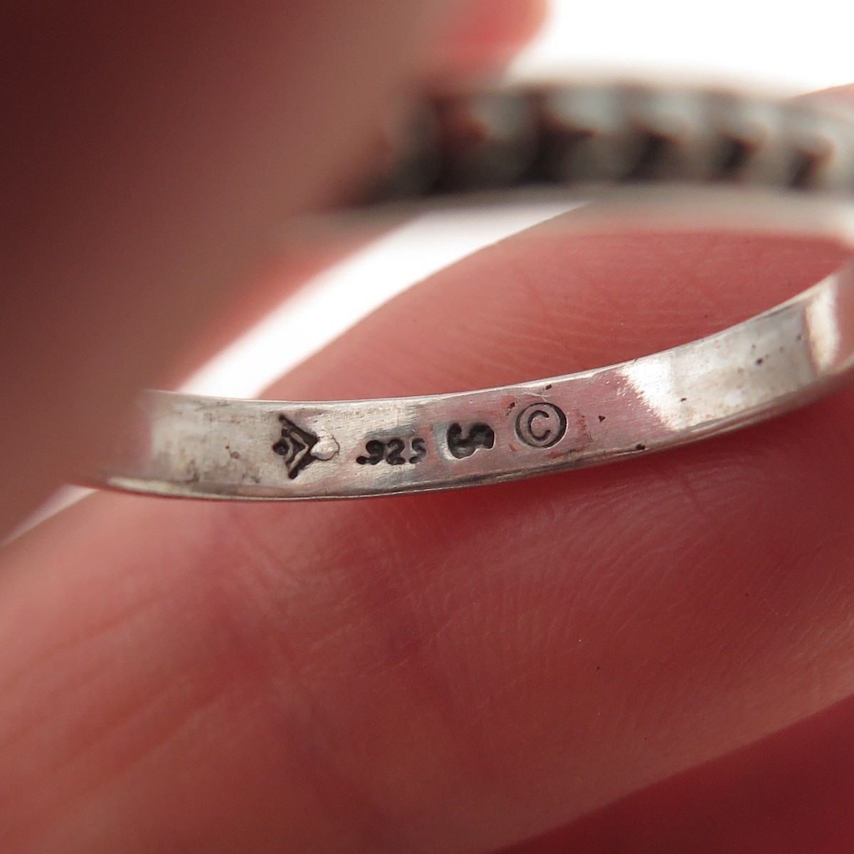 Silpada & Shube Sterling Silver Vintage Rosary Dots Beaded Band Ring Size 9.25