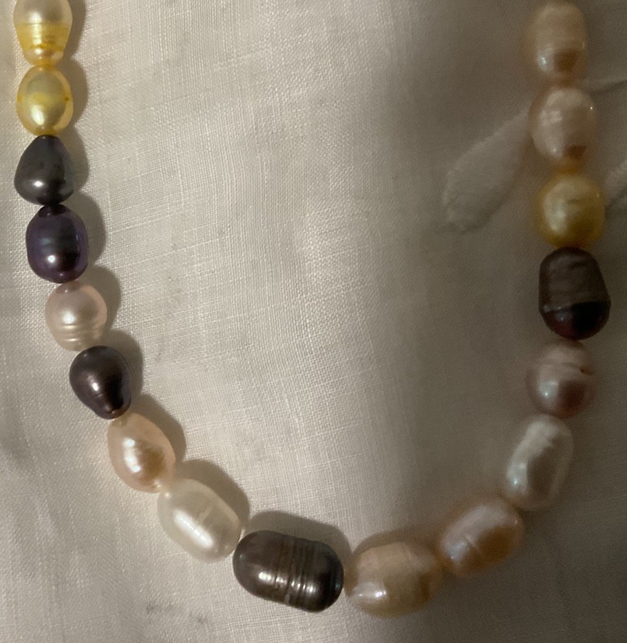 18 3/4 Inch Real Biwi Pearl Necklace Multipal Colors