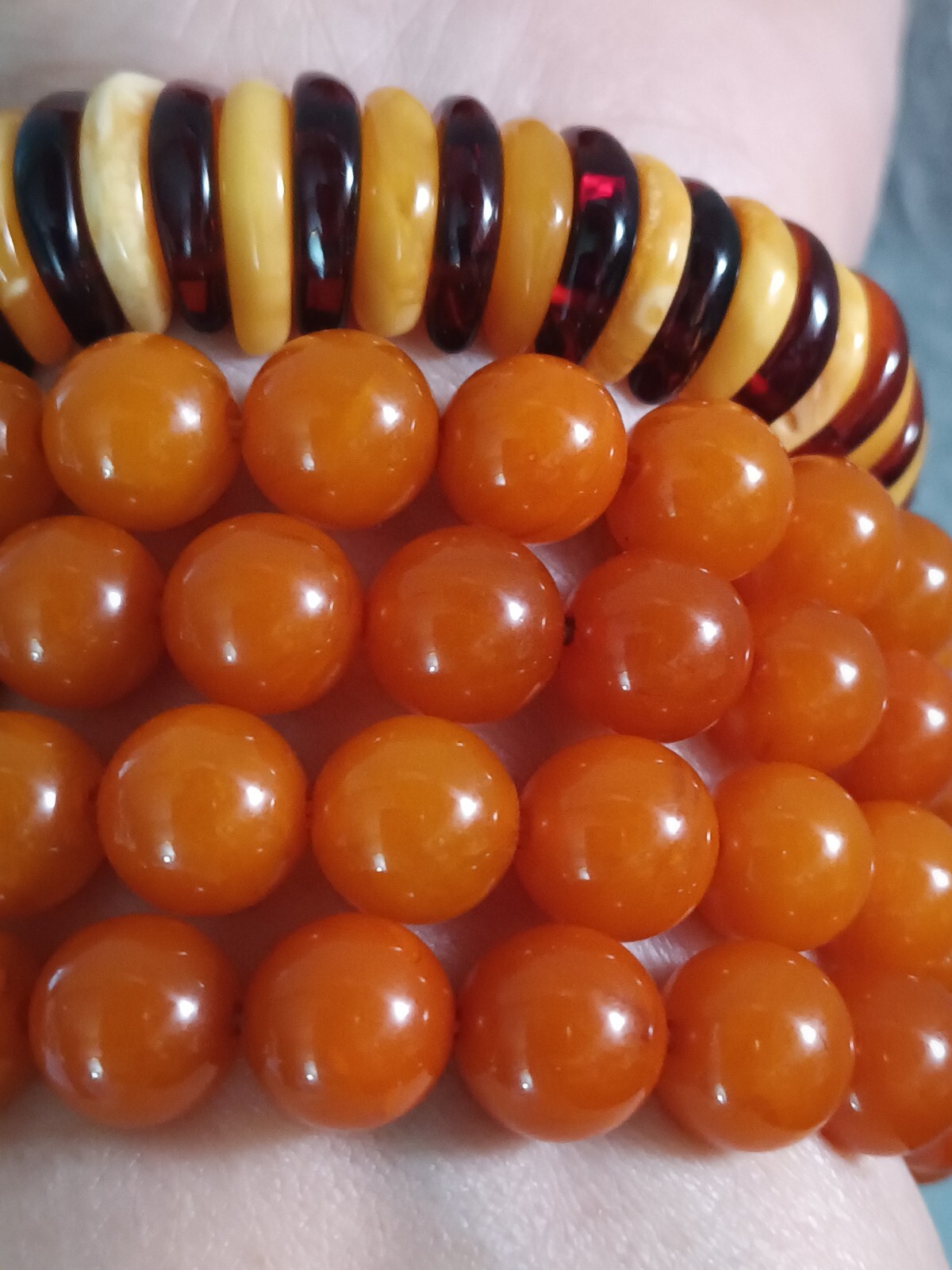 5 Baltic Amber Bead Bracelets Stretch Beaded Butterscotch 10mm From Estate