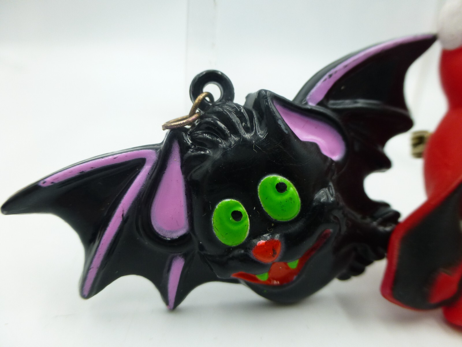 Fun World Div, S Lehman, Cute Devil Pin + Bat Earrings