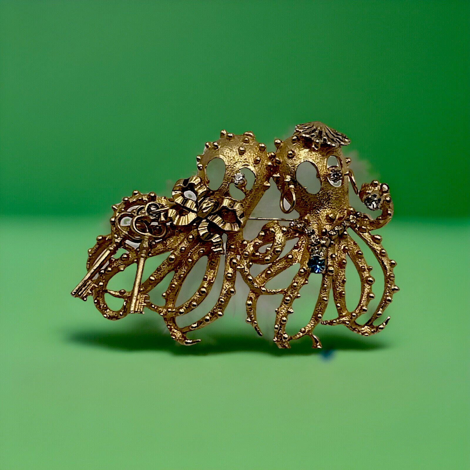 Vintage Kirk’s Folly Octopus Brooch Rare Discontinued Collectible Whimsical