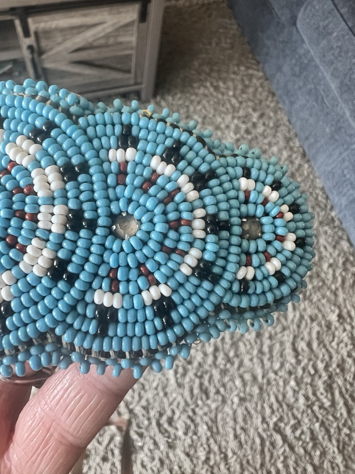 Vintage Native American Seed Bead Coin Purse Wallet Barrette Necklaces Lot