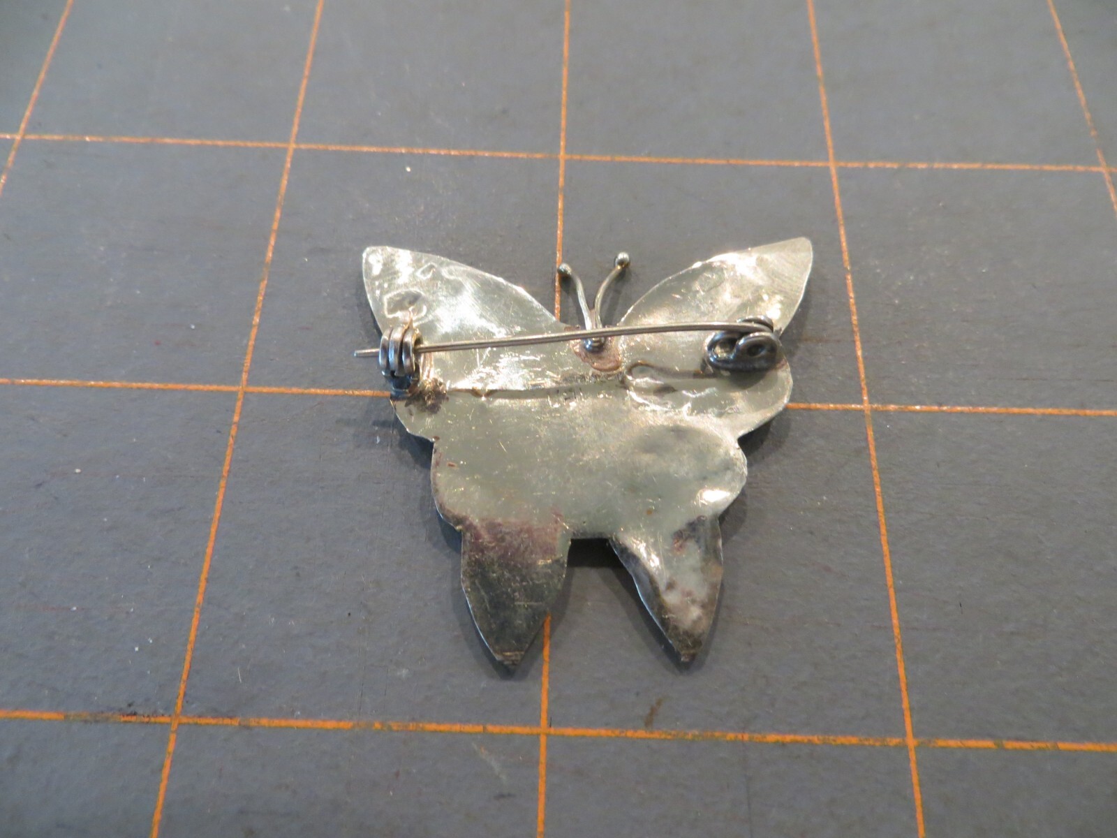 Vintage Silver & Abalone Butterfly Pin – 1 1/2 x 1 1/2 inch