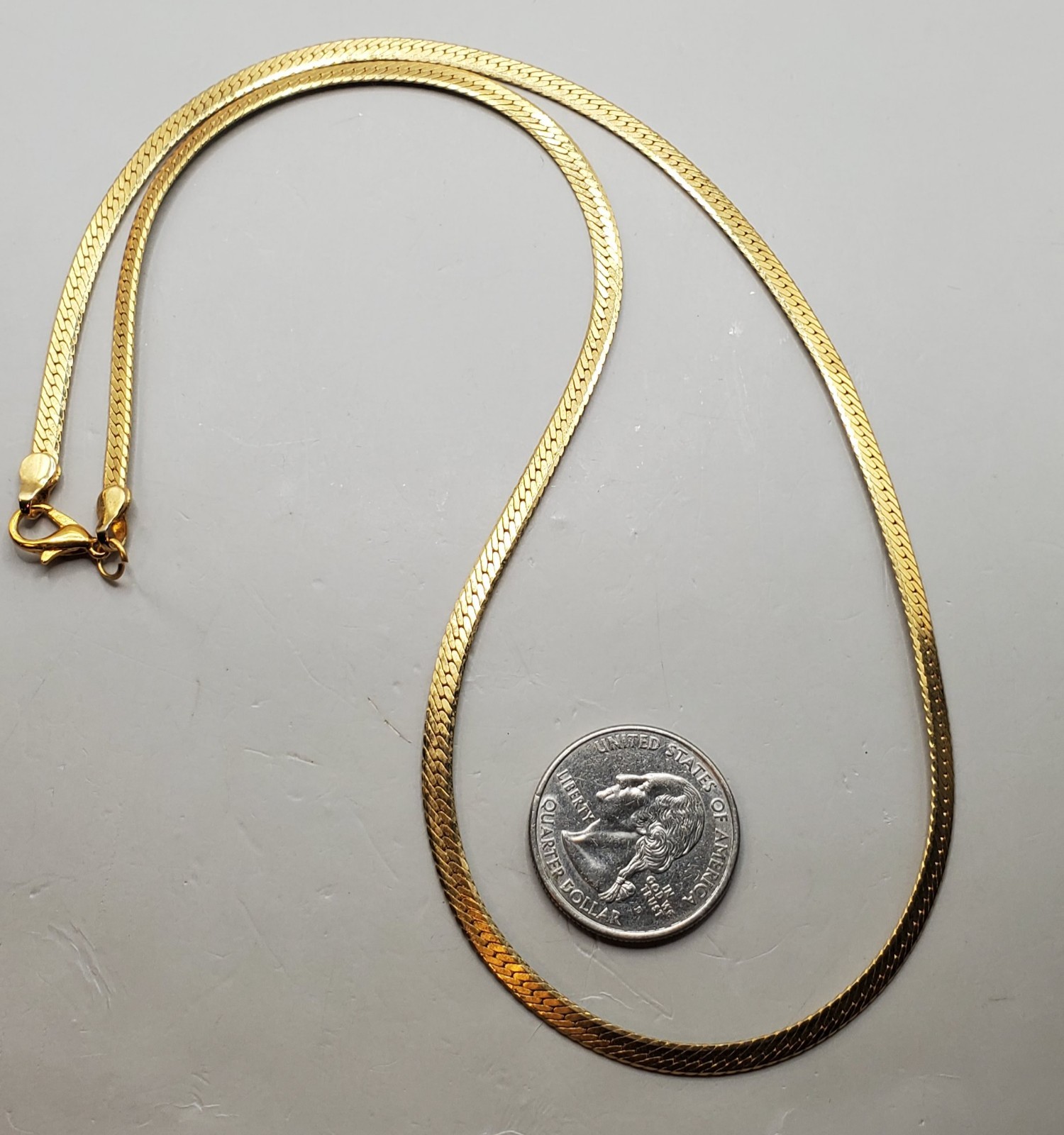 3 Vtg Chains: Trifari 24″, Herringbone 20″, Gold Tone & Black Twisted Rope 30″