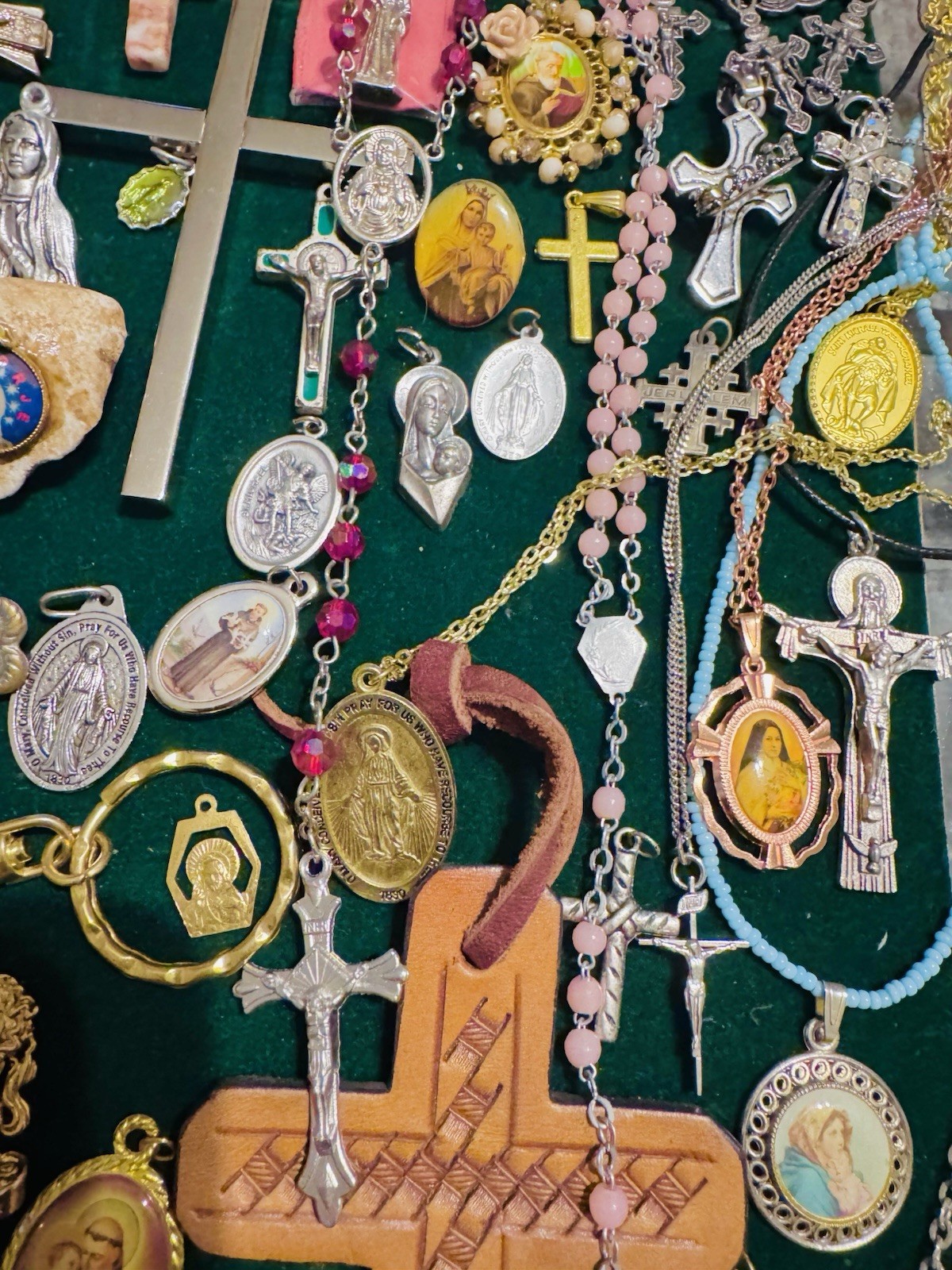 Vintage Modern Religious Cross Necklace Jewelry Lot 120+ Italy Germany Bethlehem