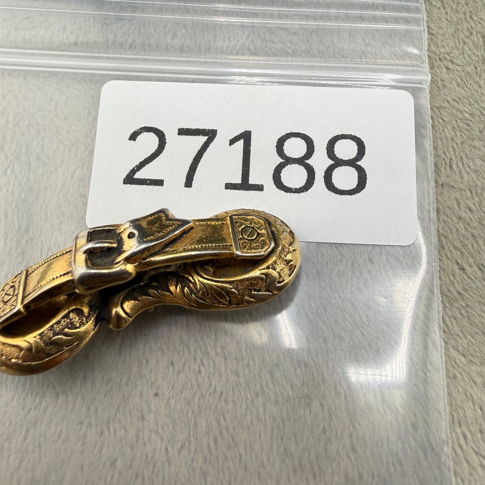 Vintage Gold Filled Brooch Victorian Revival Buckle