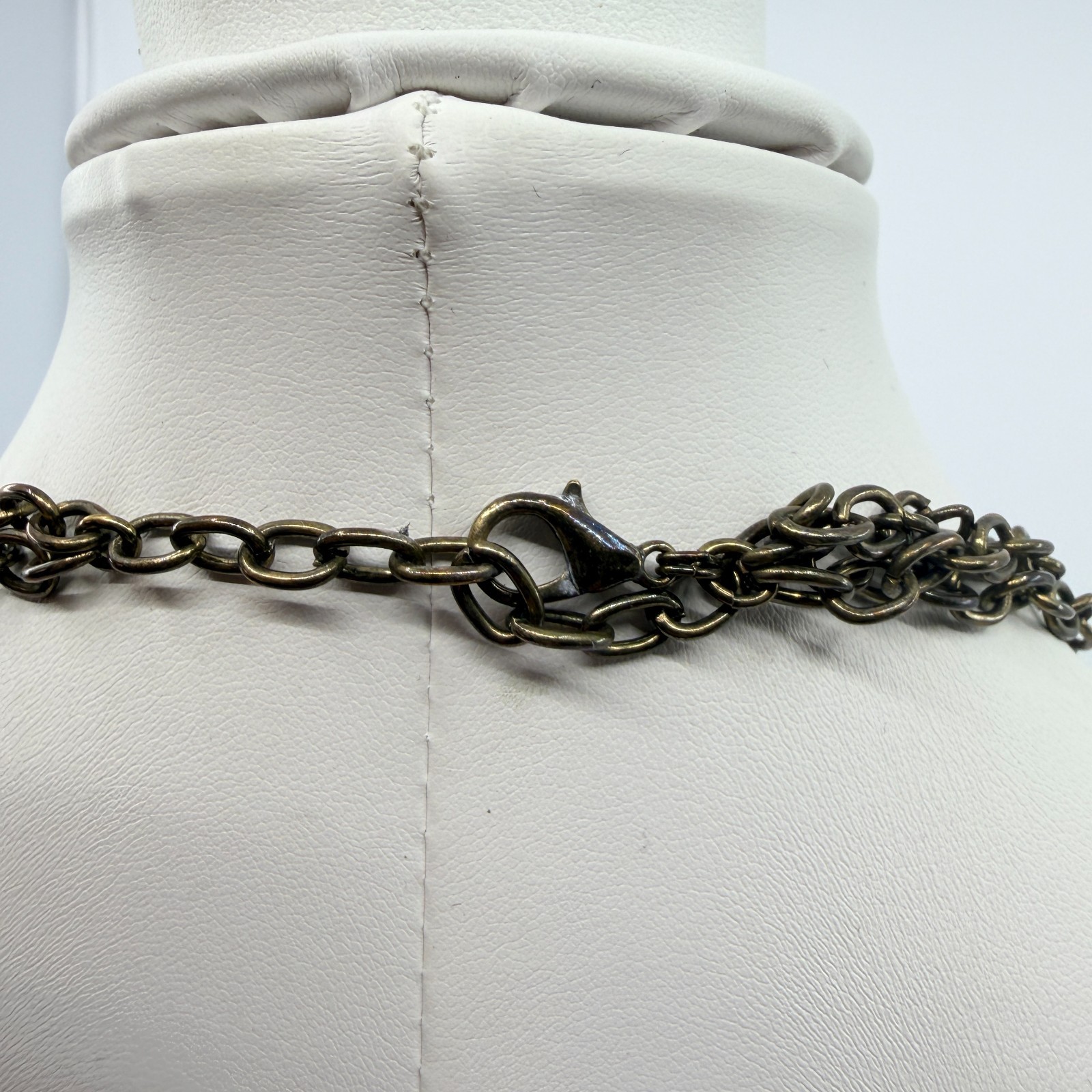 Vintage Brass Tone Rhinestone Mosaic Statement Necklace Cluster Chunky Bib Retro