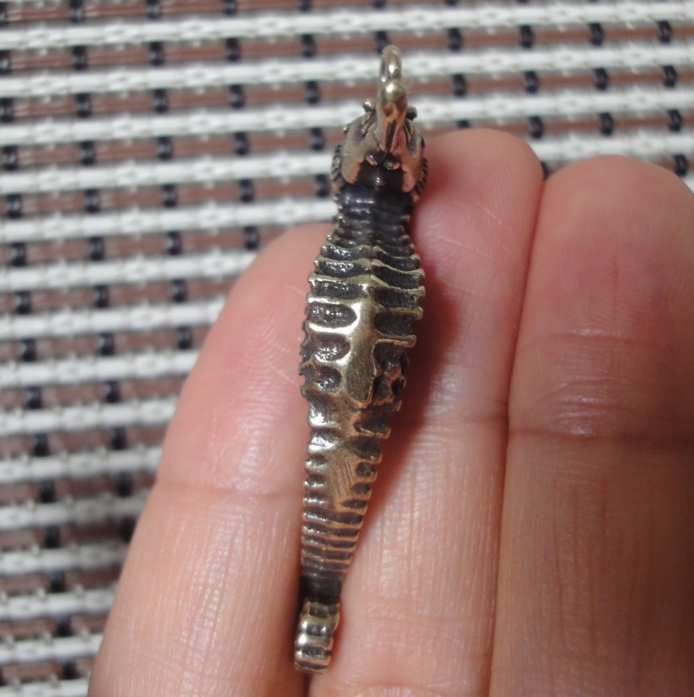 Vintage Brass Seahorse Pendant Antiqued Sea Life Bags Charms