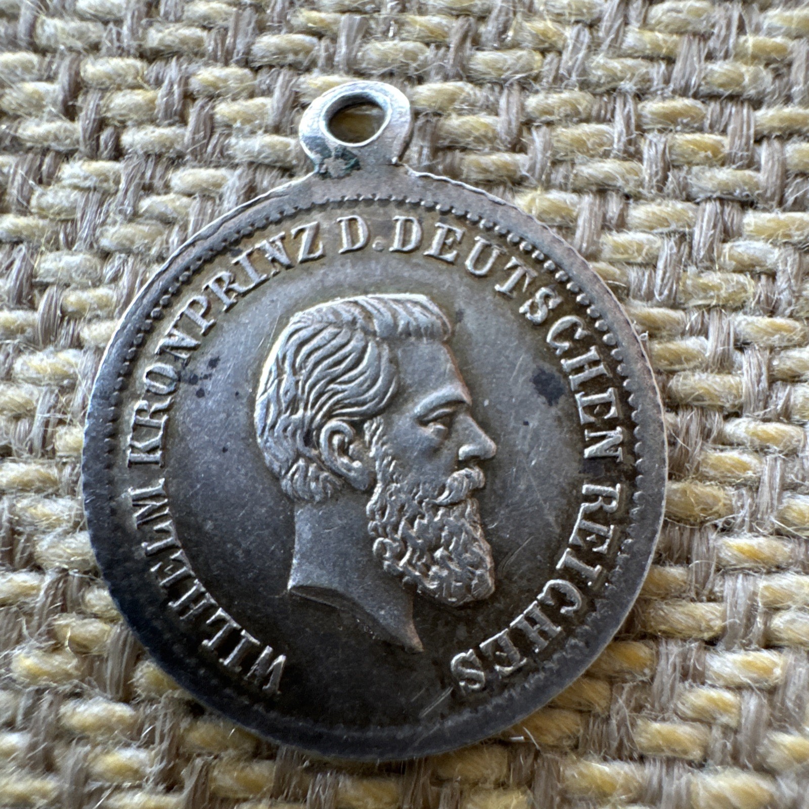 Vintage Antique Charm Engraved Coin German
