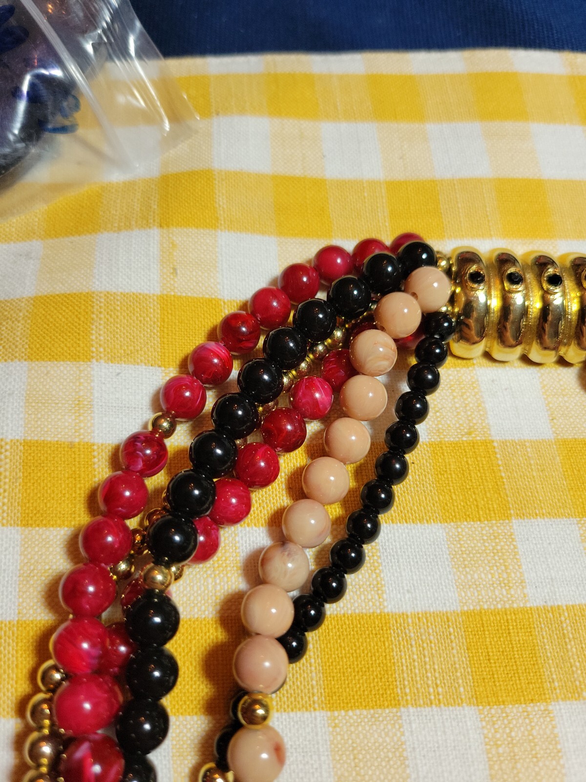 Vintage Gay Boyer Multi Strand Bead Costume Necklace