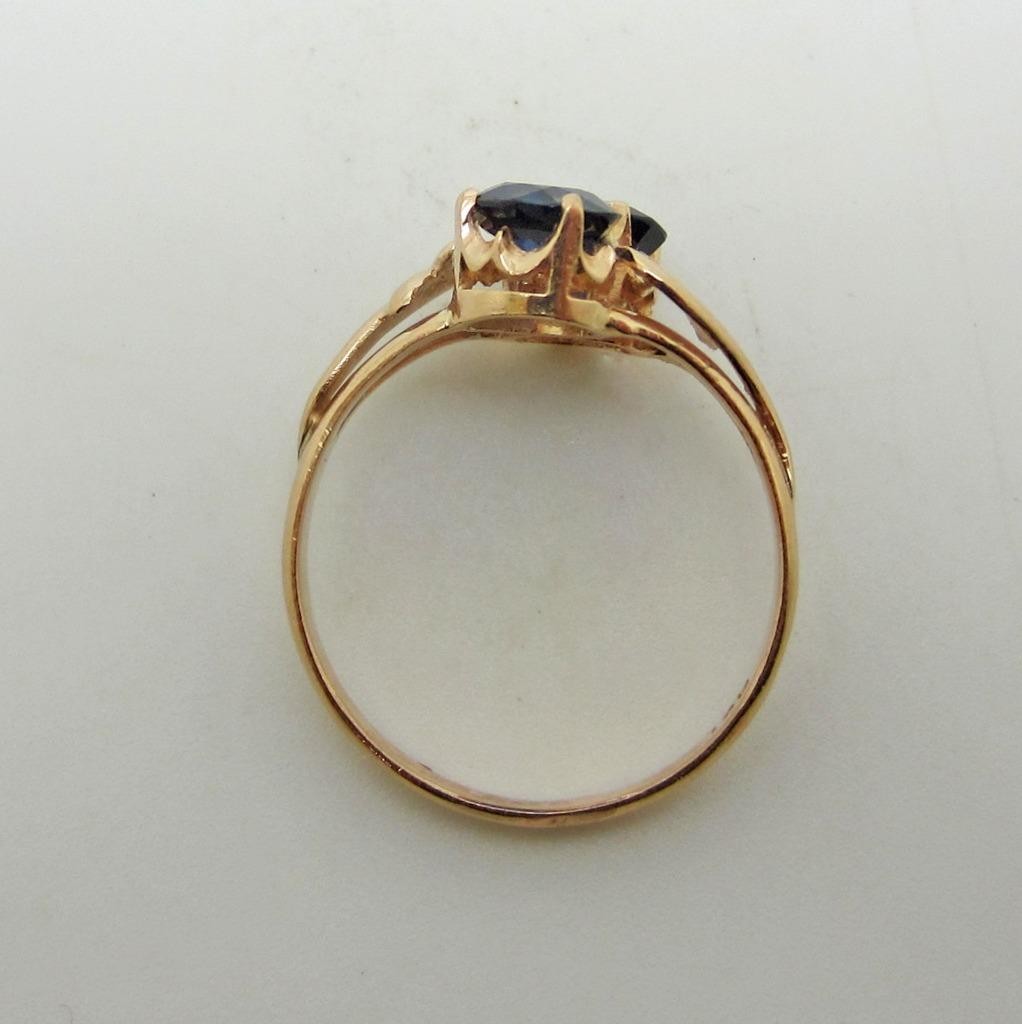 Vintage Solid 18K Rose Gold Natural Blue Sapphire Ring Size 6.75 – LB3660
