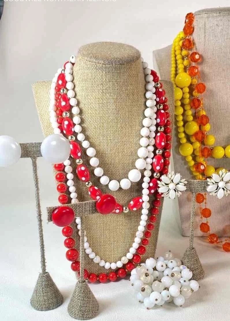 Vintage 1950s-1980s Ketchup & Mustard Color Bold Costume Jewelry Grabbag Lot
