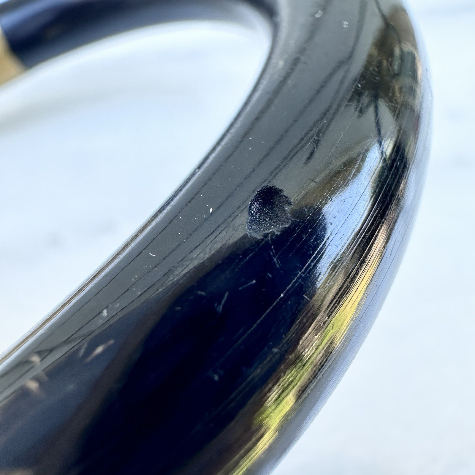 Vintage Black Coral Bangle Bracelet Brass Organic Material Modernist Sculptural