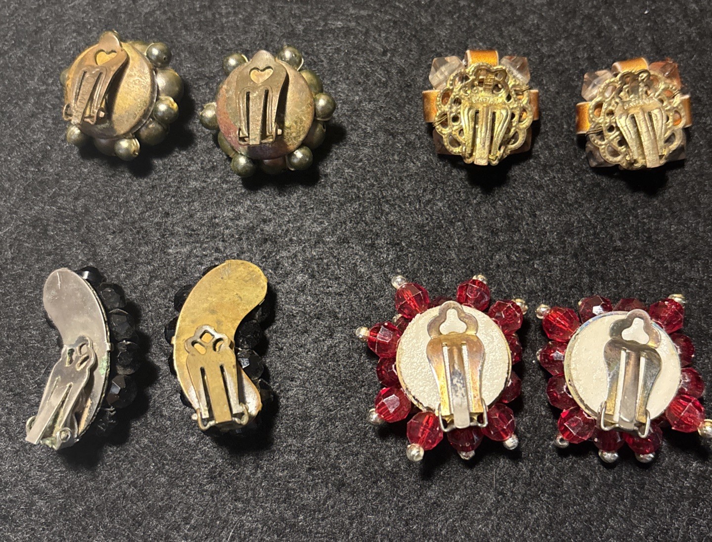 Vintage 1950s- 1980s Earrings Lot Colorful Beaded 16 Complete Pairs Wear Resell