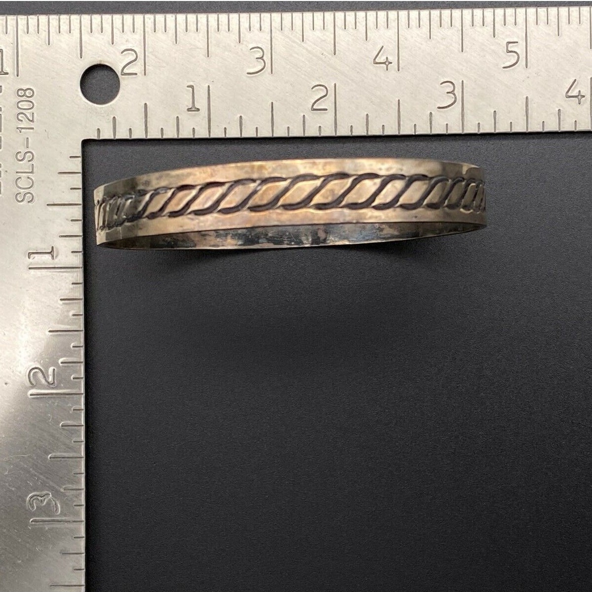 Vintage Los Castillo Mexico Sterling Silver Bracelet Bangle 8″