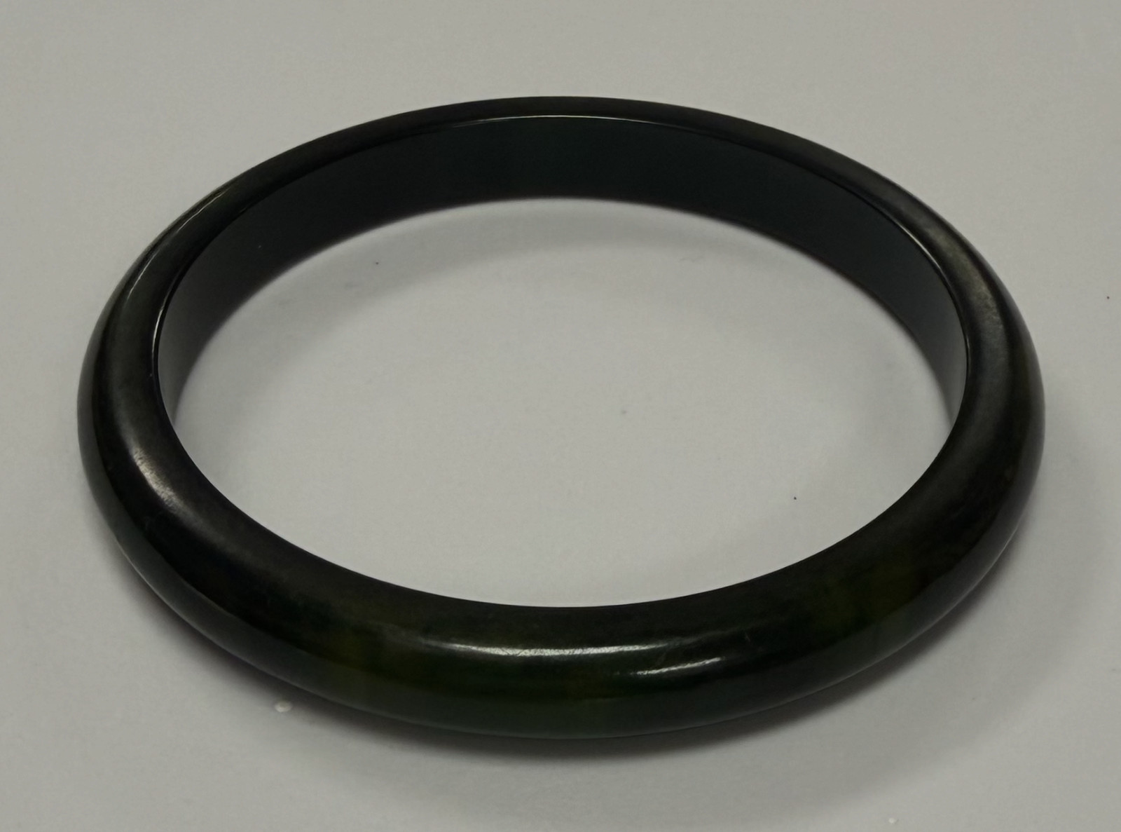 VINTAGE DARK FOREST GREEN MARBLED TESTED BAKELITE BANGLE BRACELET ART DECO