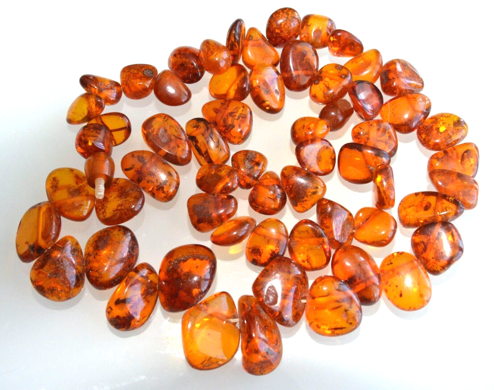 ✅60cm = 54gr RUSSIAN SOVIET BALTIC AMBER BEAD NECKLACE 琥珀 BRACELET STONE PENDANT