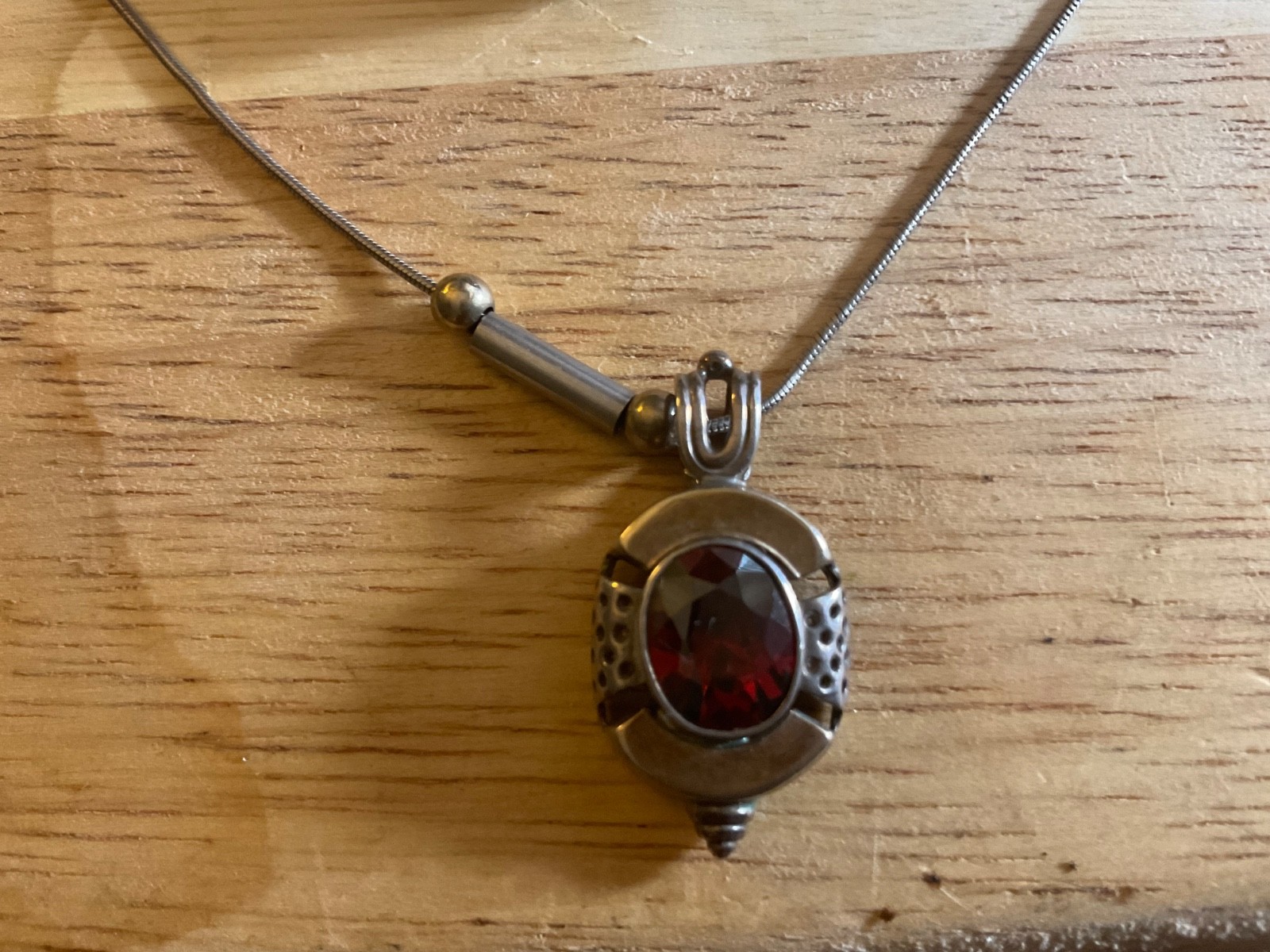 Antique 1950s russian silver & garnet set (neckless & earings)