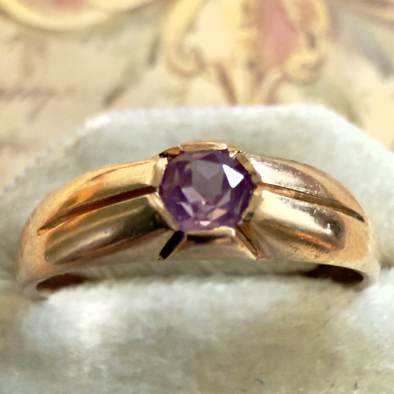 Size 8 – Stylish Vintage 583 14k Rose Gold Ring – East European USSR Era #1593