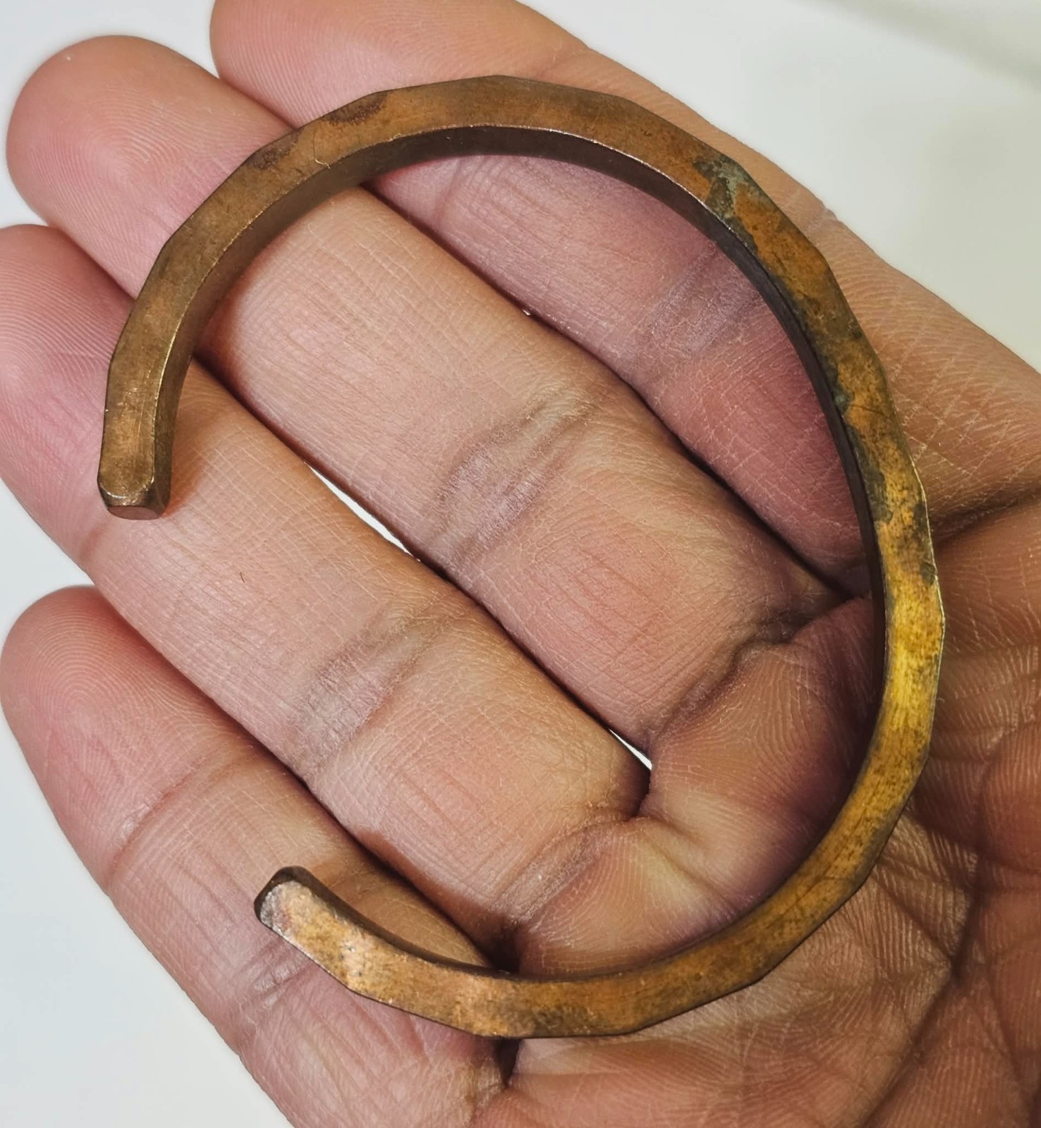 vtg Copper Cuff Bracelet 6 1/2in – Solid- Heavy 24g- S10- READ