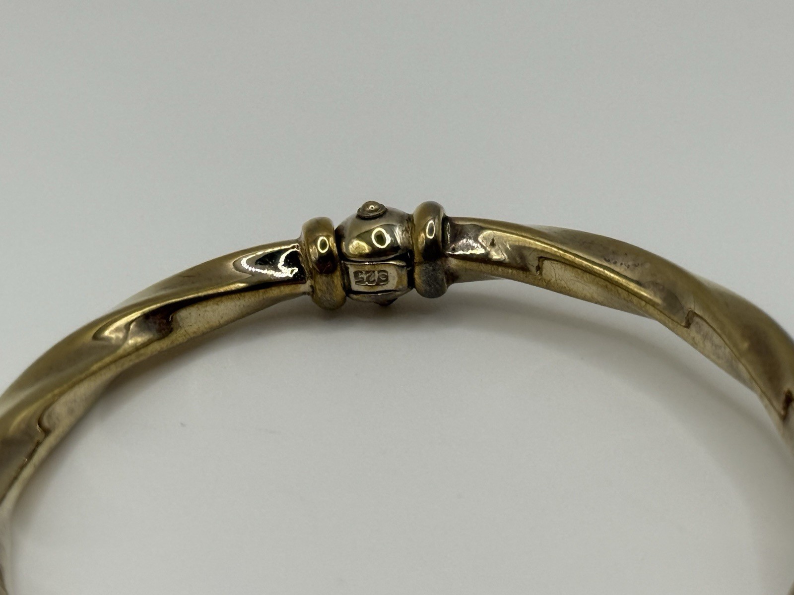 Vtg Vermeil Sterling Silver Twist Bangle Bracelet 6.25”