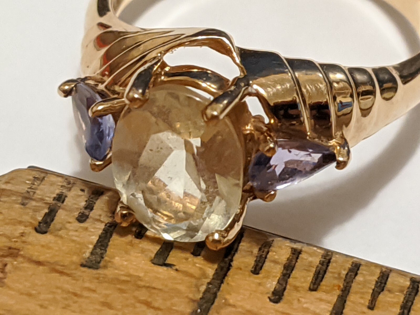VINTAGE 10K YELLOW GOLD RING ABOUT SIZE 7 1/2 – 7 3/4 HALLMARKED SIGNED 10K FL